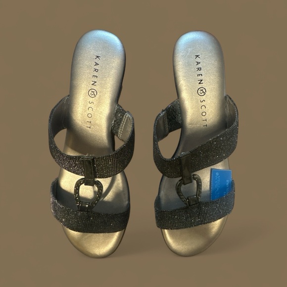 Karen Scott Shoes - Karen Scott Black Sparkle Sandals